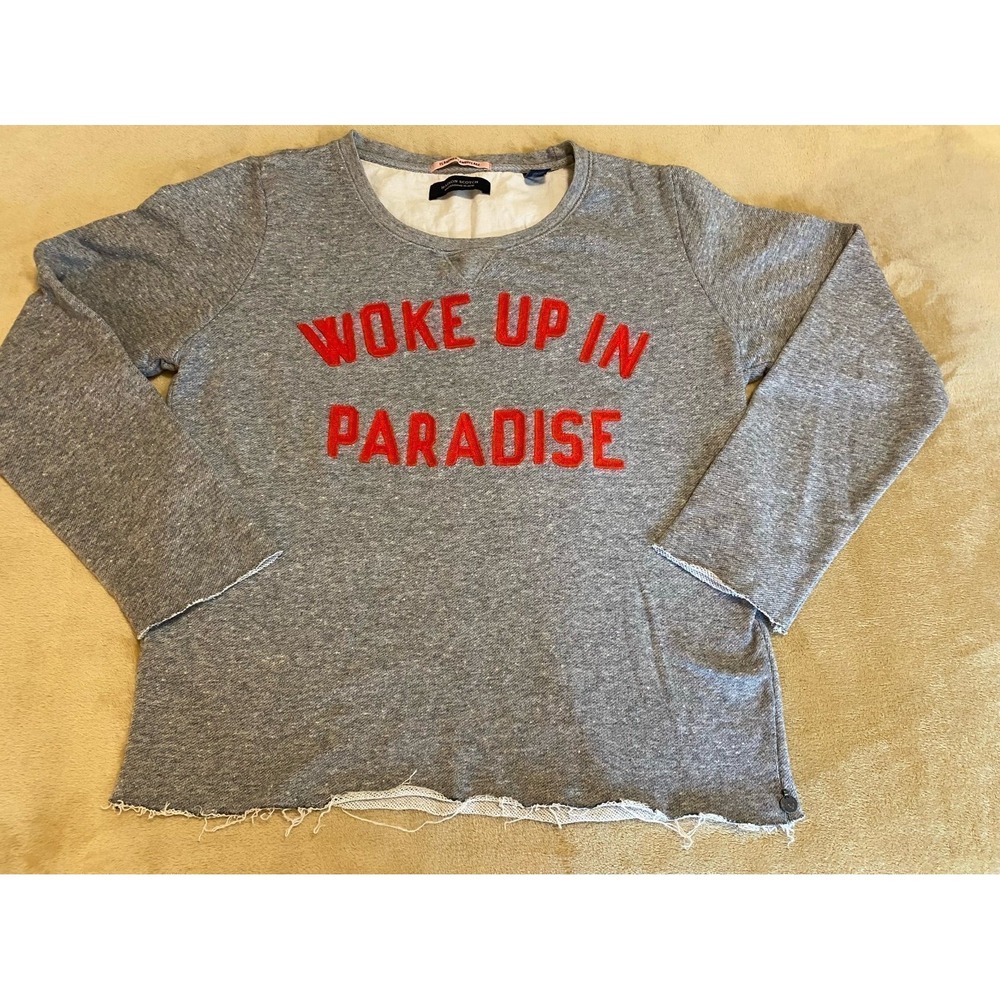 Maison Scotch & Soda Woke Up In Paradise Sweatshirt Raw Cut Edges Beach s10